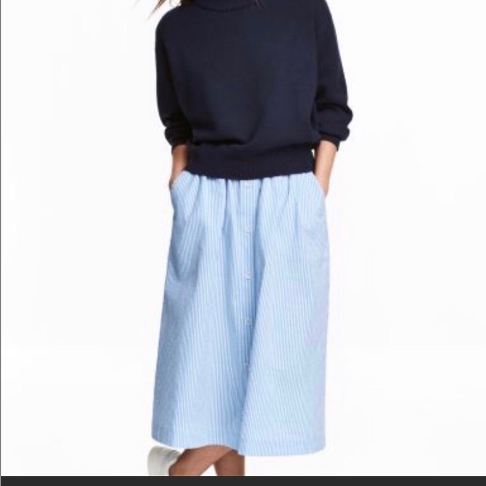 H&M Sz 12 seersucker skirt NWOT